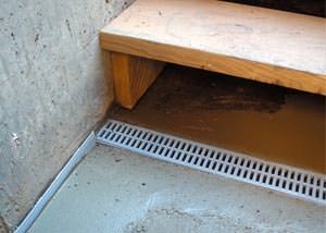 a hatchway entrance in Liberty Lake that has been protected from flooding by our TrenchDrain basement drainage system.