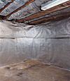 An energy efficient radiant heat and vapor barrier for a Elk basement finishing project